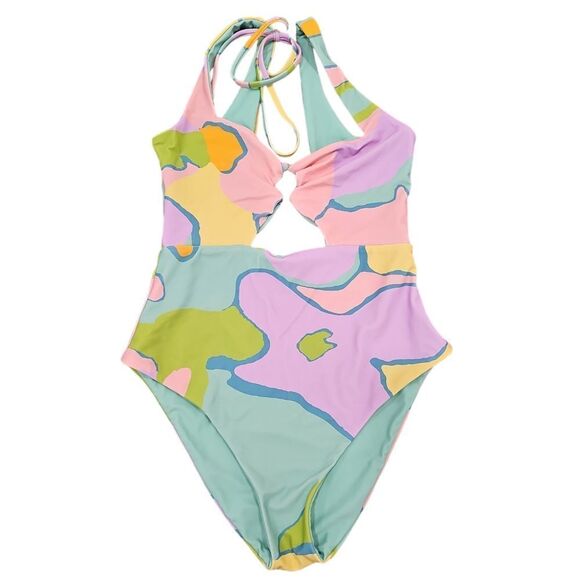 NWOT Show Me Your MuMu Summer One Piece Reversable Swimsuit Size Small - Picture 4 of 6